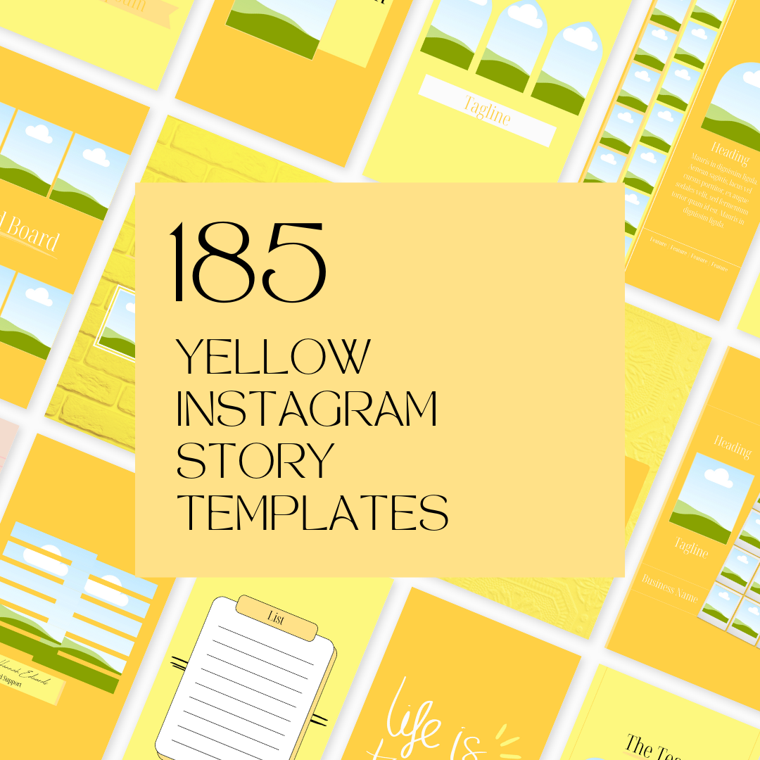 455 Canva Yellow Sunshine Instagram Feed & Stories Templates Easter Summer