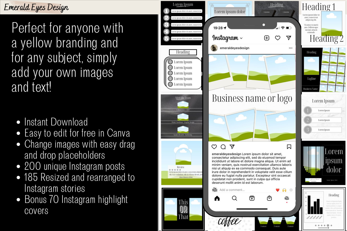 455 Canva Black White Paper Linen Ultra Modern Instagram Feed & Stories Templates