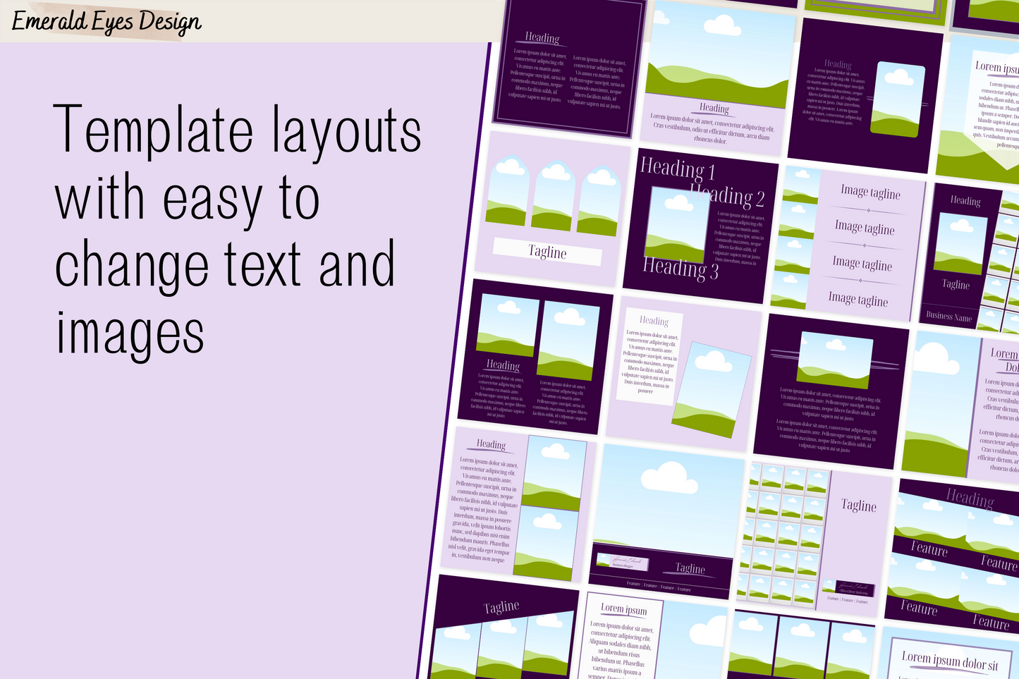 455 Canva Purple Lilac Mauve Instagram Feed & Stories Templates