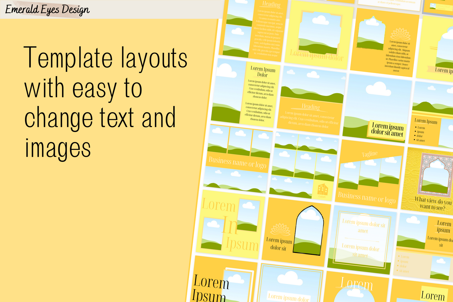 455 Canva Yellow Sunshine Instagram Feed & Stories Templates Easter Summer
