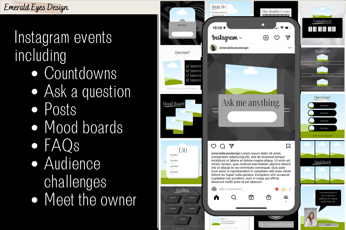 455 Canva Black White Paper Linen Ultra Modern Instagram Feed & Stories Templates