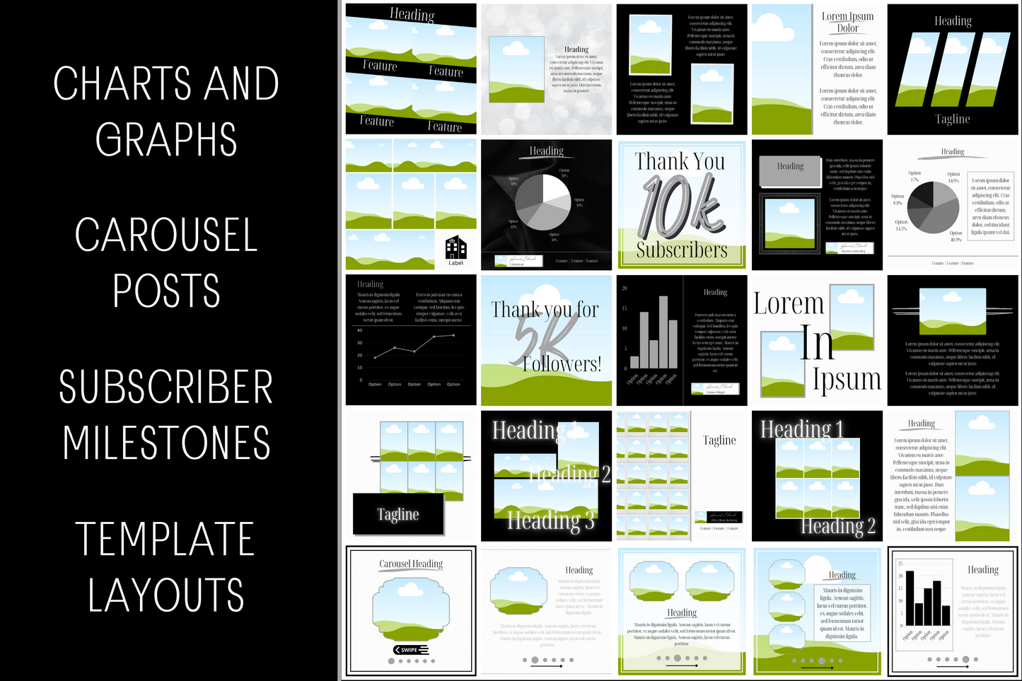 455 Canva Black White Paper Linen Ultra Modern Instagram Feed & Stories Templates