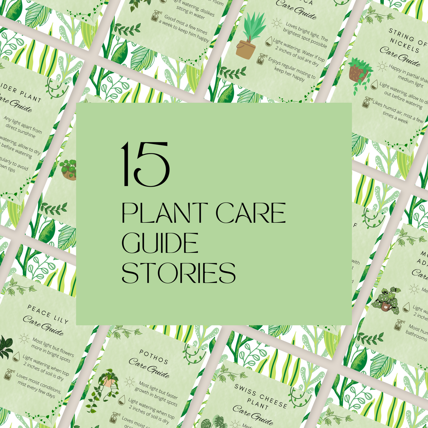 30 Canva Plant Care Guides Instagram Feed & Stories Content Houseplant Gardener