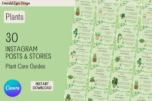 30 Canva Plant Care Guides Instagram Feed & Stories Content Houseplant Gardener